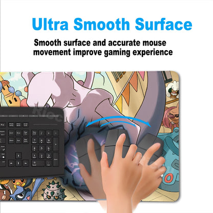 Gaming Mouse Pad Large Rubber Keyboard Desk Mat Anti-slip Gamer Playmat Laptop PC Accessories Carpet Mewtwo P-Pokemon Mousepad