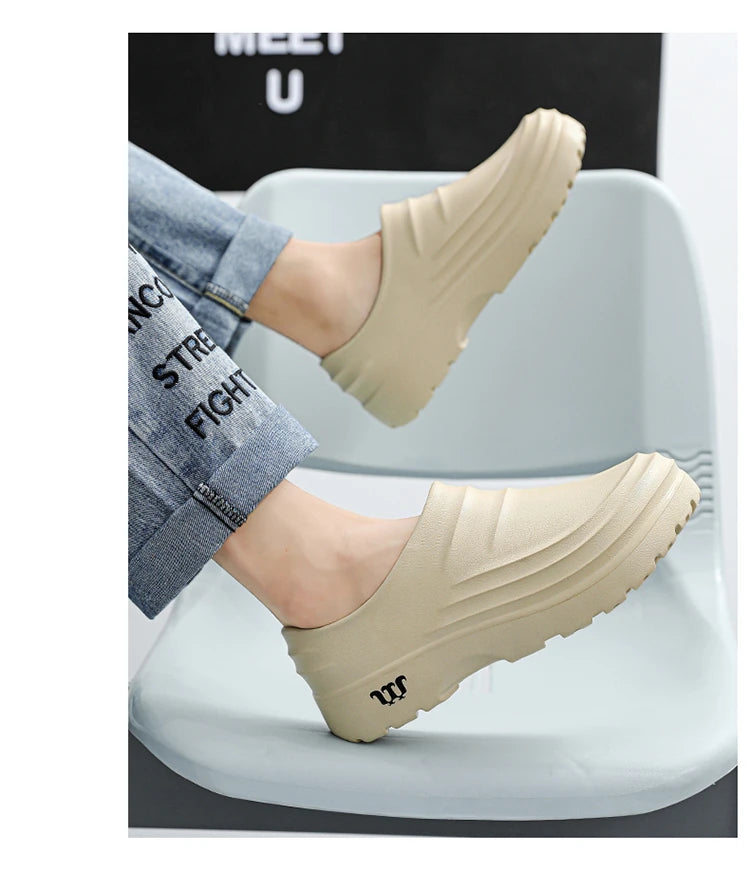 Summer Chef Shoes Anti Slip and Oil Proof Work Shoes Lazy Slippers Casual Trendy Slipper One Step Fashion Garden Shoes For Beach