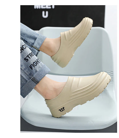 Summer Chef Shoes Anti Slip and Oil Proof Work Shoes Lazy Slippers Casual Trendy Slipper One Step Fashion Garden Shoes For Beach