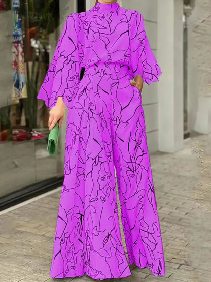 TRAF Autumn Fashion Back Zipper Jumpsuit Women's Casual Long Sleeve Tie Knot Strap Jumpsuits Loose Wide Leg Pants Streetwear