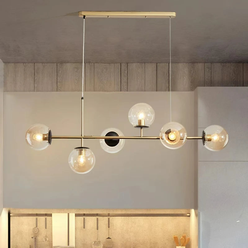 Northern Europe Dining Room Chandeliers Designer One Character Long Strip Pendant Lamp Decoration Maison LED Lights