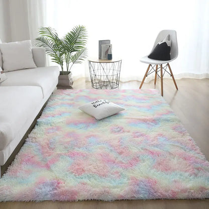 Nordic Ins Wind Tie-dye Gradual Change Silk Plush PV Plush Living Room Coffee Table Mattress Bedside Bedroom Dining Room Carpet
