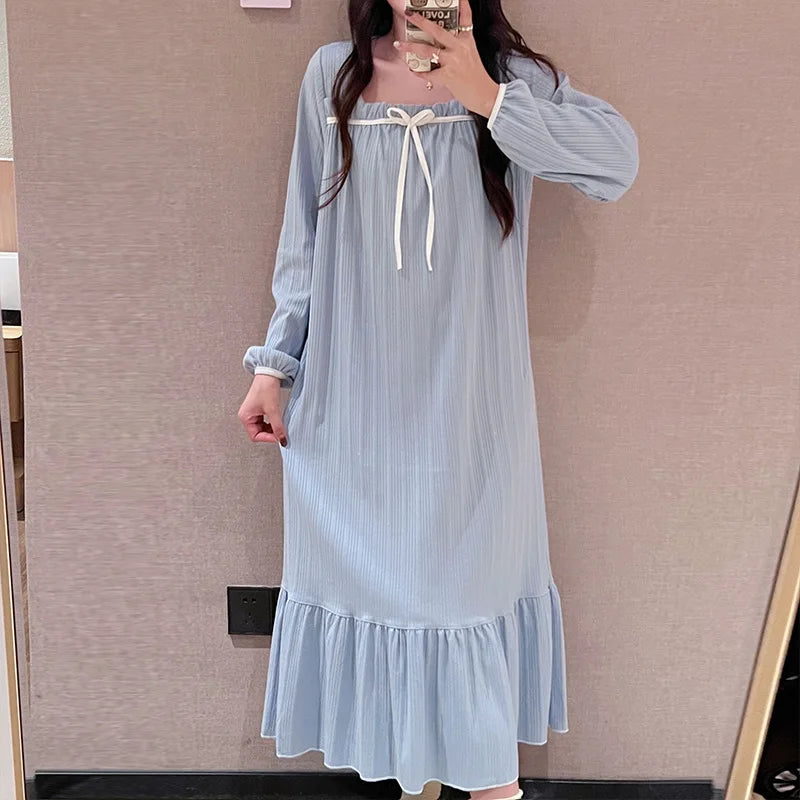 Women's Pajamas Nightgowns New Nightgowns Spring And Autumn Summer Pajamas Homewear Cute Sweet Students Long Nightgowns Homewear