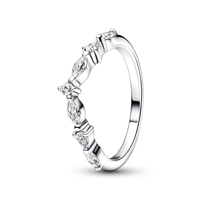 New 925 Sterling Silver Rings Stackable Infinite Silver shining Zircon Ring For Women Wedding Anniversary Birthday Jewelry Gift