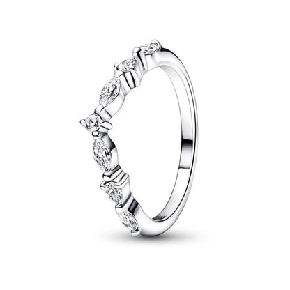 New 925 Sterling Silver Rings Stackable Infinite Silver shining Zircon Ring For Women Wedding Anniversary Birthday Jewelry Gift