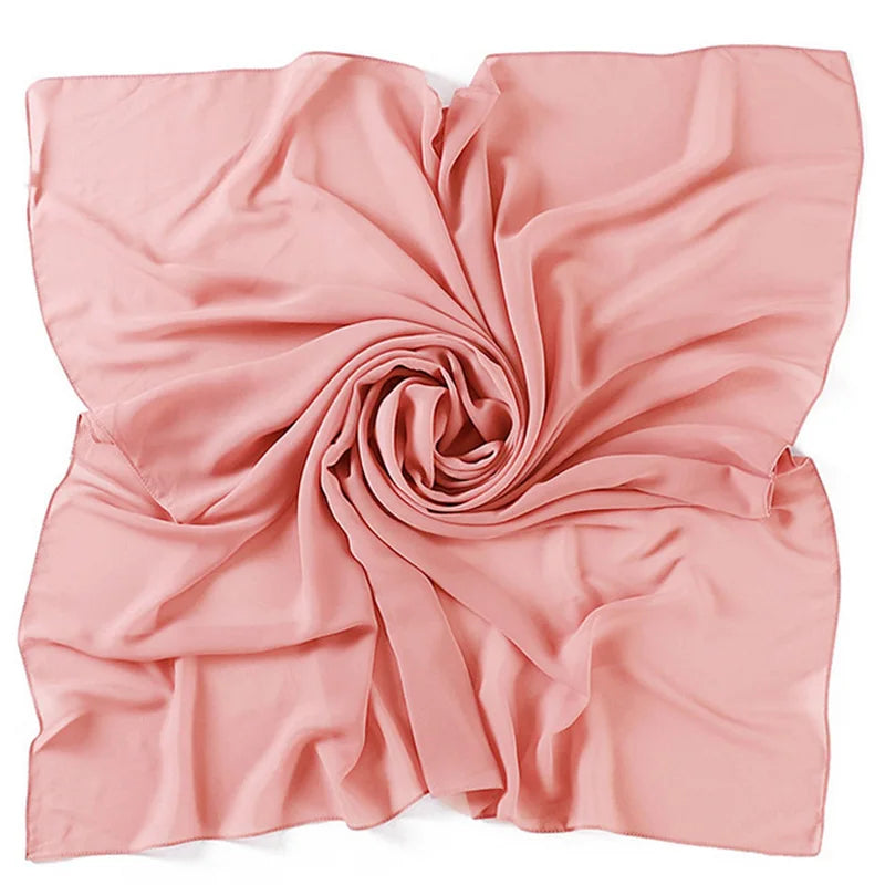90*90CM Headwrap Heavy Chiffon Square Scarf Muslim Hijabs Women Underscarf Fashion Casual Plain Color Hijab