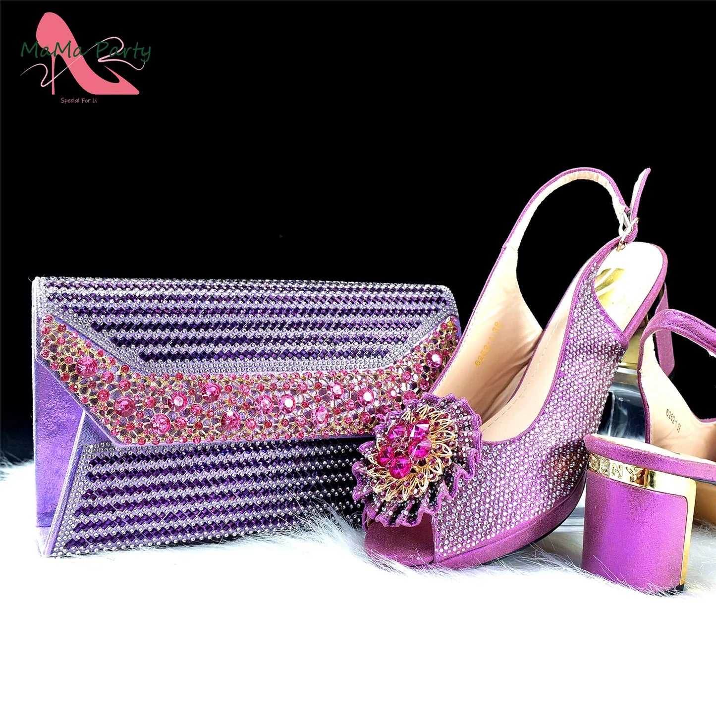 Mature Italian Women Shoes Matching Bag Set in Green Color 7 CM Comfortable Heels with Plaform Elegant Peep Toe Sandals