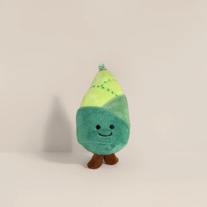 Cartoon Cute Fruit and Vegetable Plush Series Keychain Toy Peach Pear Cherry Doll Smiling Face Fruit Decoration Pet Gift