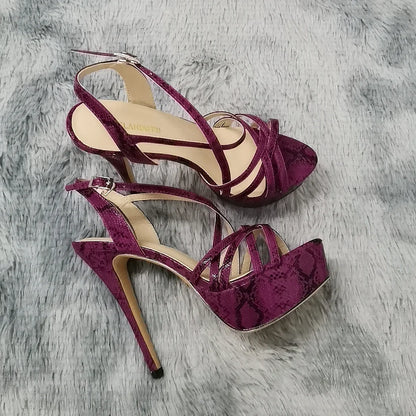 Women Sandals Catwalk Shows 14CM Open Toe Platform High Heels Snake Pattern Stilettos Sexy Ankle Strap Gladiator Party Shoes