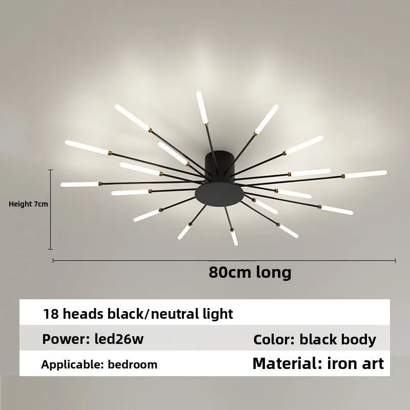 Minimalist LED Ceiling Lamp, Elegant Swirl Firework Design for Living Room, Bedroom, Dining Room