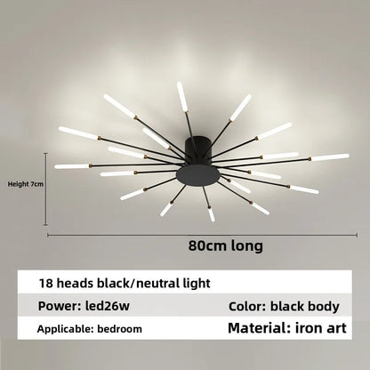 Minimalist LED Ceiling Lamp, Elegant Swirl Firework Design for Living Room, Bedroom, Dining Room