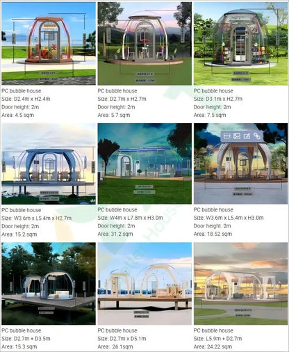 Prefab Luxury PC Outdoor Igloo Glamping Dome House Clear Bubble House Polycarbonate Geodesic Tent Hotel Use