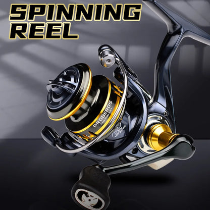 Spinning Fishing Reel 800 Size 5.2:1 7+1BB 8KG Max Drag CNC Metal Handle Deep Spool Long Cast Saltwater Rock Lure Fishing Reel