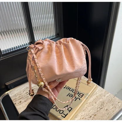 Chain Bag Ladies PU Leather Shoulder Bags Purse for Women Fashion Crossbody Bags Underarm Bag Small Square Satchel Handbag Bolas