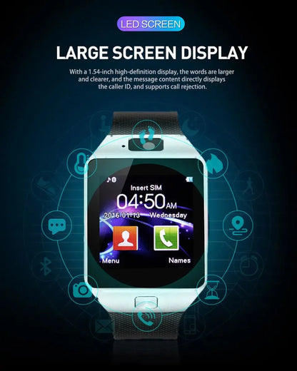 New Watches Mens 2025 Sport Watch Electronic Clock Support TF SIM Card Camera SMS Call Women Smartwatch for Android Phone