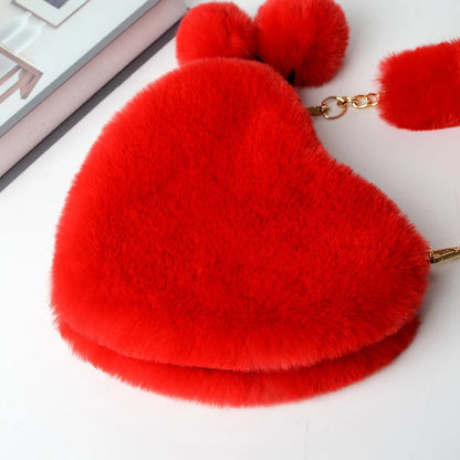 Women Hand Bags New Plush Love Heart Shaped New Fashionable Solid Color Soft Comfortable Purses and Handbags Bags for Ladies