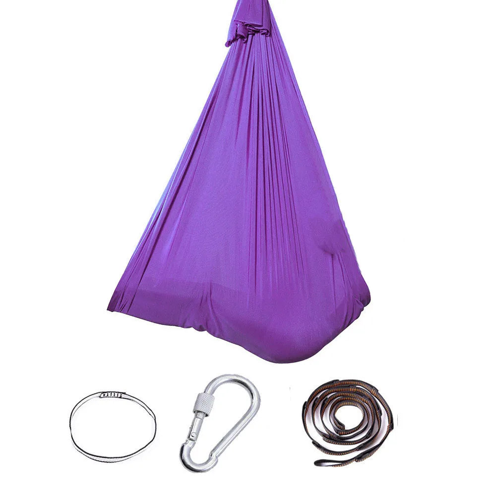 280*150cm Yoga Swing, Indoor Yoga Hammock, Nylon Material, Air Elastic Swing, Available for Outdoor Outings and Camping, 7 Color