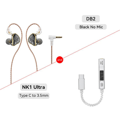 NICEHCK DB2 Wired Earbud IEM 1DD+1BA Hybrid Dual Driver HiFi Earphone With 0.78 2Pin Interface Warm Vocal Music In Ear Monitor