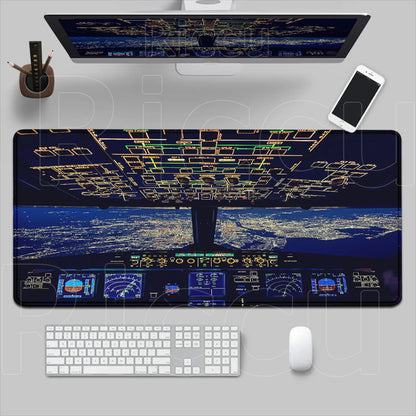 HD Airplane Speedometer Mouse Pads Plane Instrument Panel XXL Mousepad Non-slip Rubber Desk Mat Pc Gamer Deskmat Cockpit Playmat