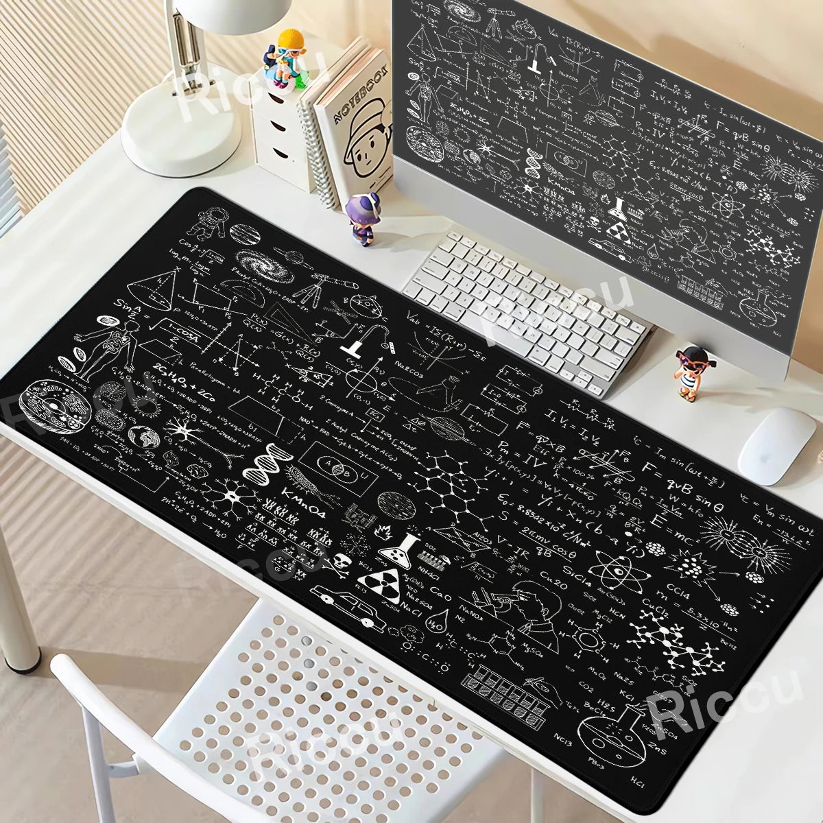 Formula Science Mousepad XXL Black Desk Mats MousePads Keyboard Pad Geometric Math Formula Gamer Anti-slip PC Extended Table Mat