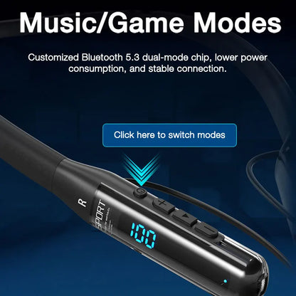 EARDECO 80 Hours Playback Bluetooth Headphone Neckband Wireless Headphones Bass Bluetooth Earphone with Mic Sport Stereo
