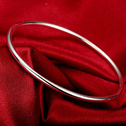 Trendy 925 Sterling Silver Big Bangles Bracelet Cute Charms for Women Lady Fashion Jewelry Adjustment Cuff Wedding Luxury