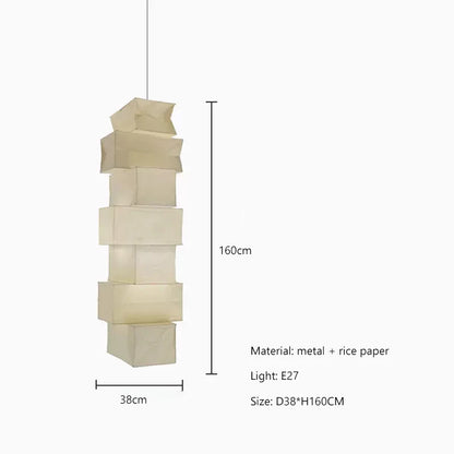 Nordic Wabi Sabi Wind Rice Paper Led Pendant Lights Living Room Bedroom Corner Chandelier Duplex Loft Home Decor Bedside Lamp