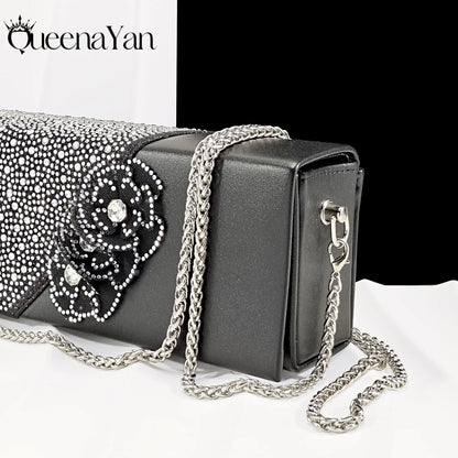QueenaYan Elegant African-Inspired Evening Shoes and Handmade Clutch Set Pointed Toe High-Heel Women's Footwear and Matching Bag