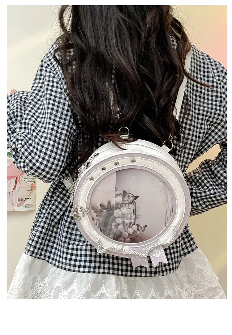 2026 New Sweet Y2k Aesthetic Shoulder Bags Women Kawaii Fashion Casual Backpacks Trendy transparent Travel Crossbody Ita Bags