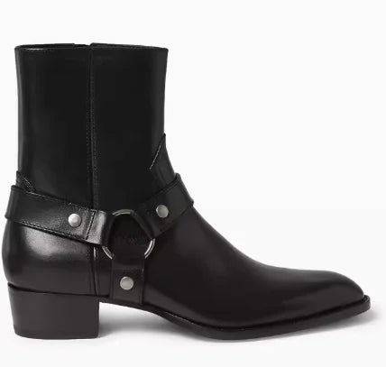 Brown Men Chelsea Boots Handmade High-quality Cow Suede Business Casual Square Toe Mid-heel Men Shoes Motorcycle Boots With Heel