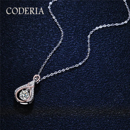 Sterling Silver Pendant 0.5 Carat D Color VVS Moissanite Beating Heart Diamond Necklace Fashion Sophisticated S925 High Jewelry