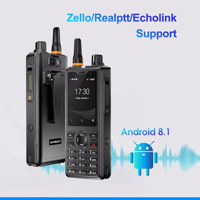 ANYSECU T60 Android 8.1 4G Network Radio With WIFI GPS Work with ZELLO Real-ptt Echolink POCstar F41 POC Walkie Talkie