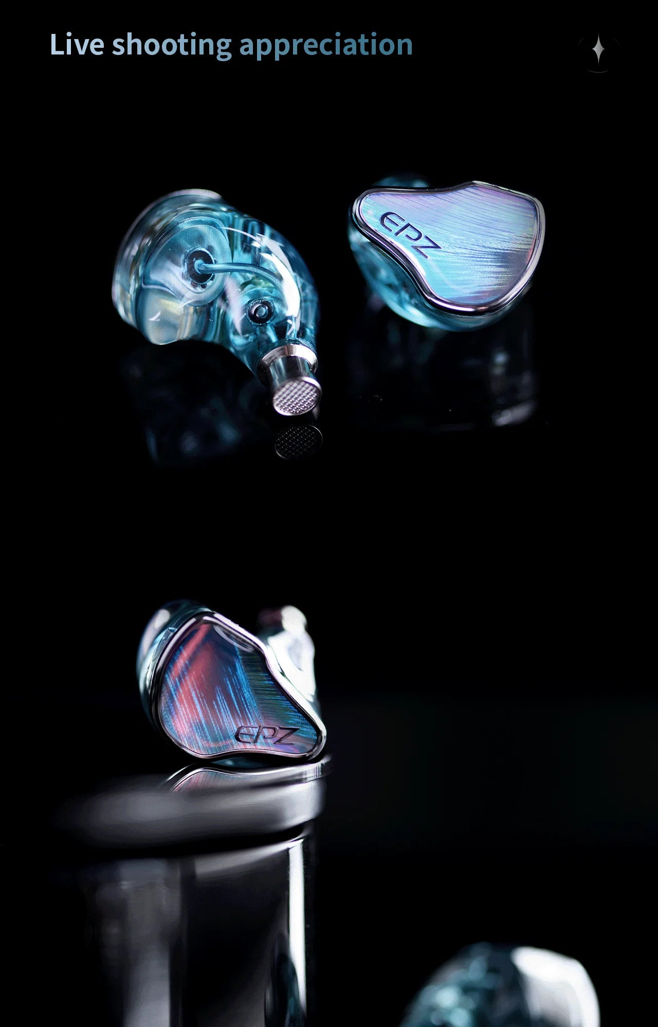 EPZ P40 Star Trails PZT Ceramic In-Ear Earphone HiFi Monitoring Wired Earphone 2DD+1Planar Hybrid Drivers Detachable IEMs Cable