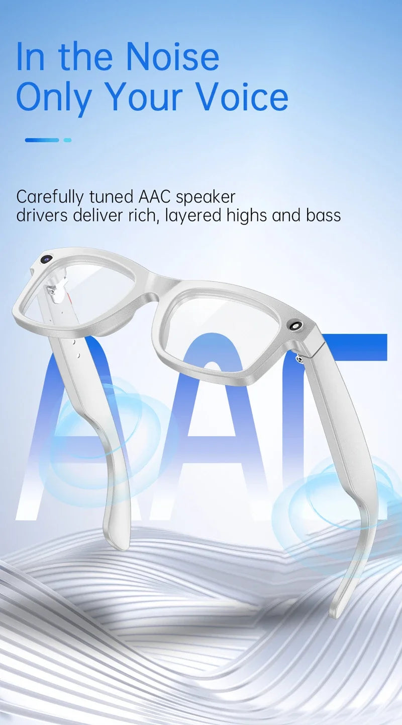 Smart Glasses AI Translation 8MP HD Camera 4K Shooting Image Bluetooth Call Recording Music Smart Sunglasses