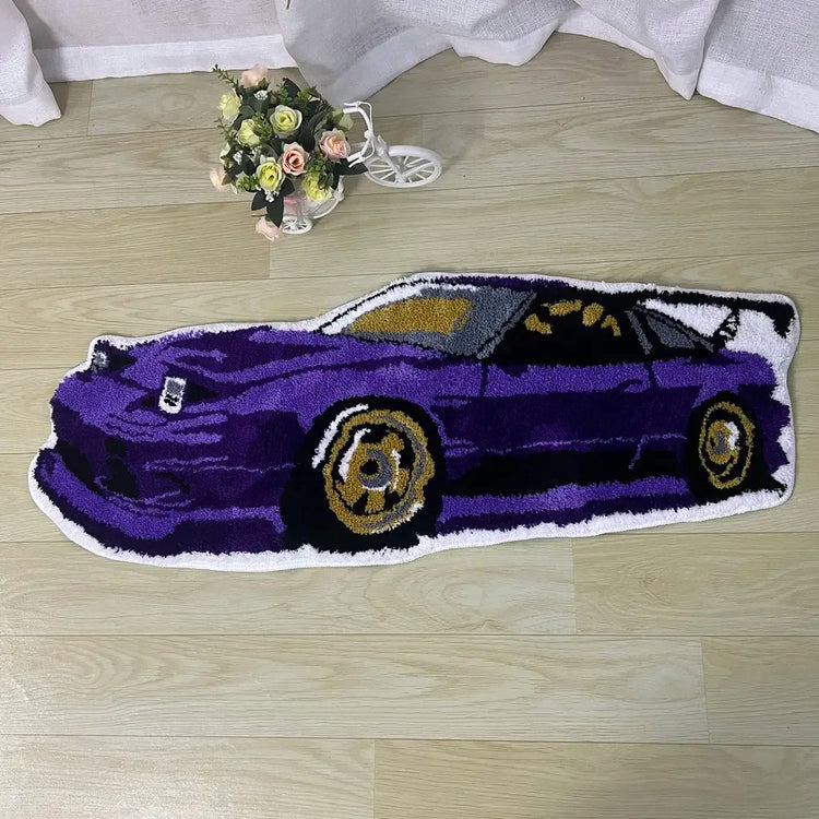 Fashion Racing Car Rugs Soft Tufting Sports Car Carpet Living Room Bedroom Home Decor Non-slip Floor Mat Bedside Pad Dropship