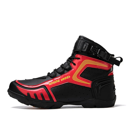 Men Leather Motos Breathable Anti Slip Wear-resistant Riders Boots Motorbike Racing Ankle Length Shoes 2026 New Motorcycle Boots