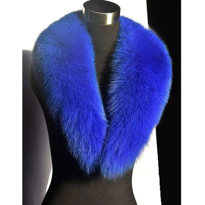 Winter Real Fox Fur Collar Woman Furry Natural Raccoon Fur Scarf Shawls Luxury Neck Warmer Wraps For Coat Fur Scarves Large Size