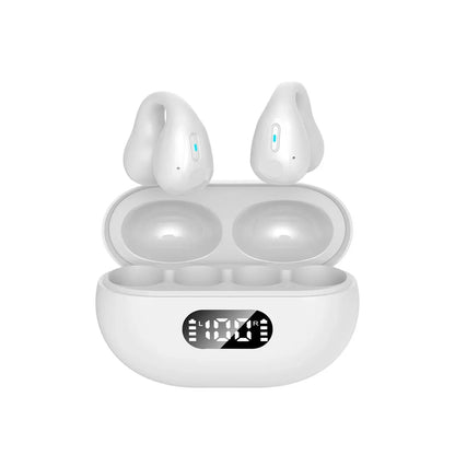 NEW TWS Q80 Wireless Headphones Bluetooth 5.3 Bone Conduction Earphones Earclip Design Touch Control Led Earbuds Sports Headsets