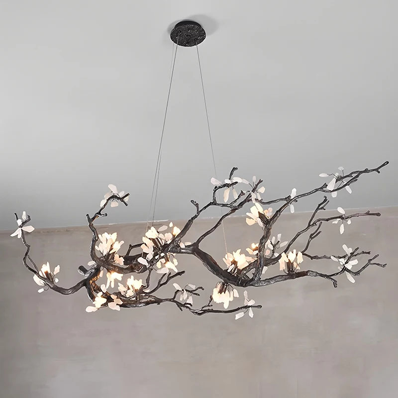 New All Copper LED Creative Branch Chandelier for Living Room, Dining Room Decoration, Lighting Fixtures, and Lobby Lighting