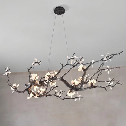New All Copper LED Creative Branch Chandelier for Living Room, Dining Room Decoration, Lighting Fixtures, and Lobby Lighting