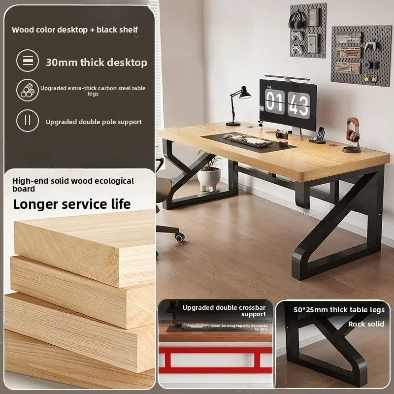 Heavy Duty 30MM Thick Solid Wood Computer Desk Ergonomic Office Desk Study Table Home Office Furniture Writing Desk Gaming