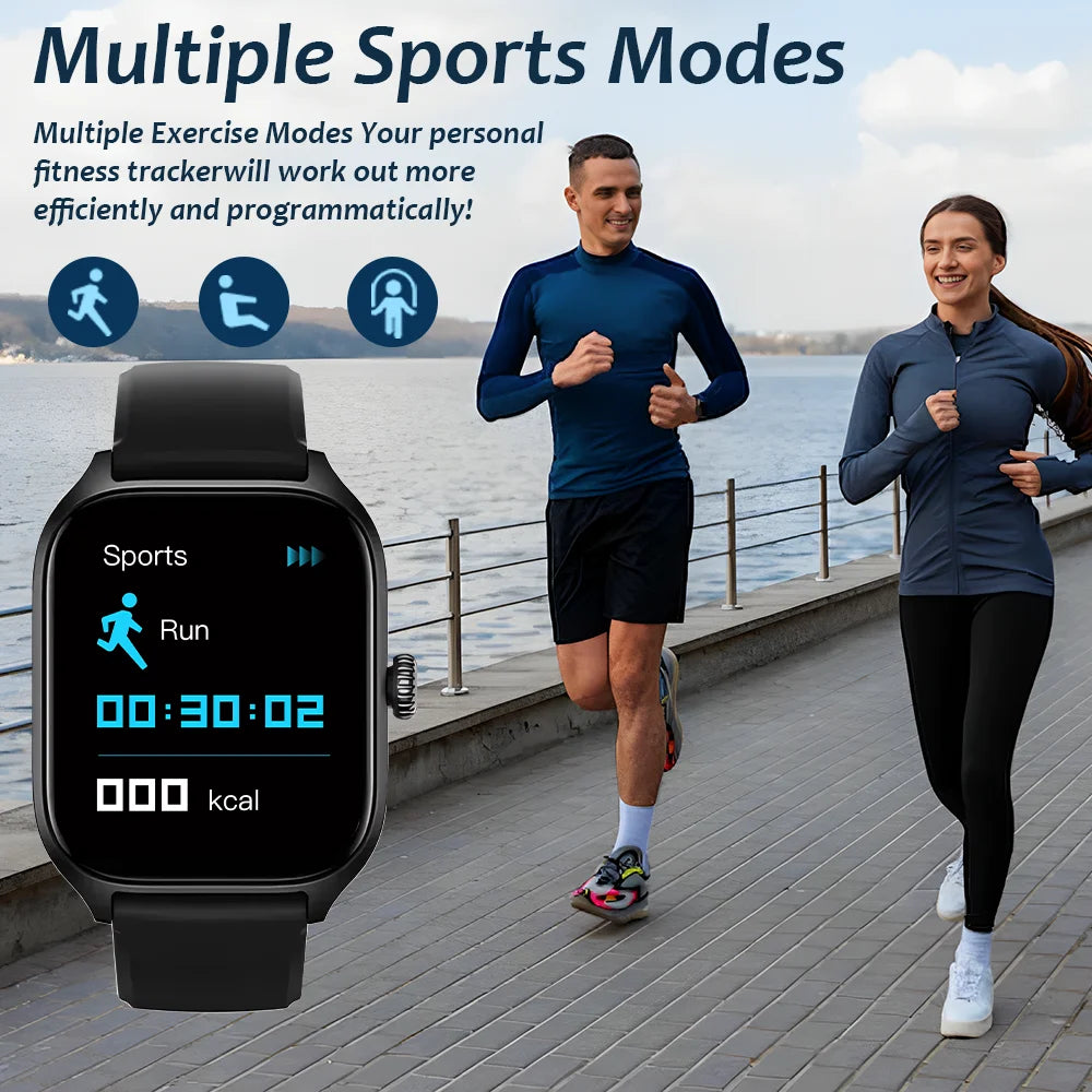 KESHUYOU H9 2025 Smart Watch 2.01-inch HD Display Receive Make Calls Message Preview Sport Mode Weather Forecast Smart Watch