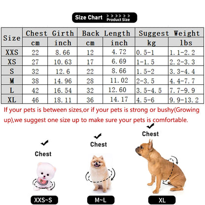 Cute Dog Clothes Winter Vest For Small Dogs Cats Warm Pets Sweater Soft Flannel Puppy Puffer Jacket Dog Accessories Supplies Xxs