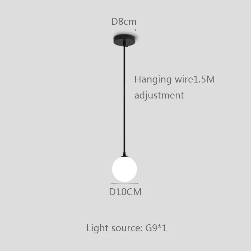 Gold/Black/silv Glass Ball Pendant Lights White Globe Hanging Lamps Bar Restaurant Deco Luminaire Bedroom Light E27 Pendant Lamp