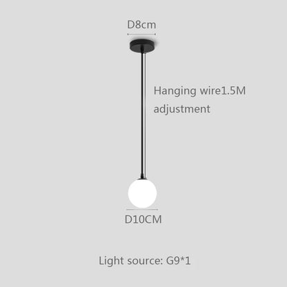 Gold/Black/silv Glass Ball Pendant Lights White Globe Hanging Lamps Bar Restaurant Deco Luminaire Bedroom Light E27 Pendant Lamp
