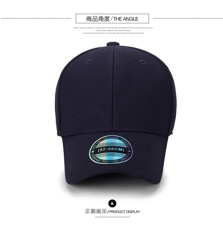 Back Closed Baseball Caps Full Closure Snapback Hats Hip Hop Hat for Men Women58-60cm Dad Hats Cap Kids Adults