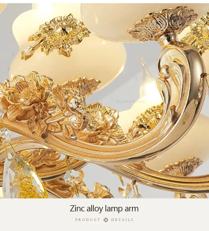 Nordic Luxury Gold Crystal LED Ceiling Chandelier LOFT Villa Lustre LED Pendant Lamp Living Room Hotel Hall Decor Hanging Lamps