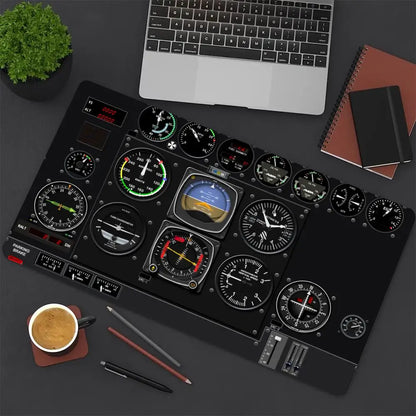 XXL Extended Gaming Mouse Pad Aircraft Cockpit Print Non Slip Stitched Edge Rubber Base Desk Mat Keyboard Carpet PC Laptop