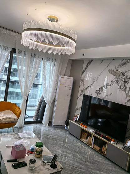 Modern Luxury Crystal Ceiling Chandelier Stainless Steel Living Room Lights Home Decor Dining Room Pendant Lamp Interior Bedroom