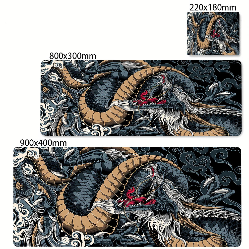 Black and White Dragon Mouse Pad Large Gaming Mousepads Computer Mousepad Mouse Mat 90x40cm Desk Pads For PC Keyboard Mats Table